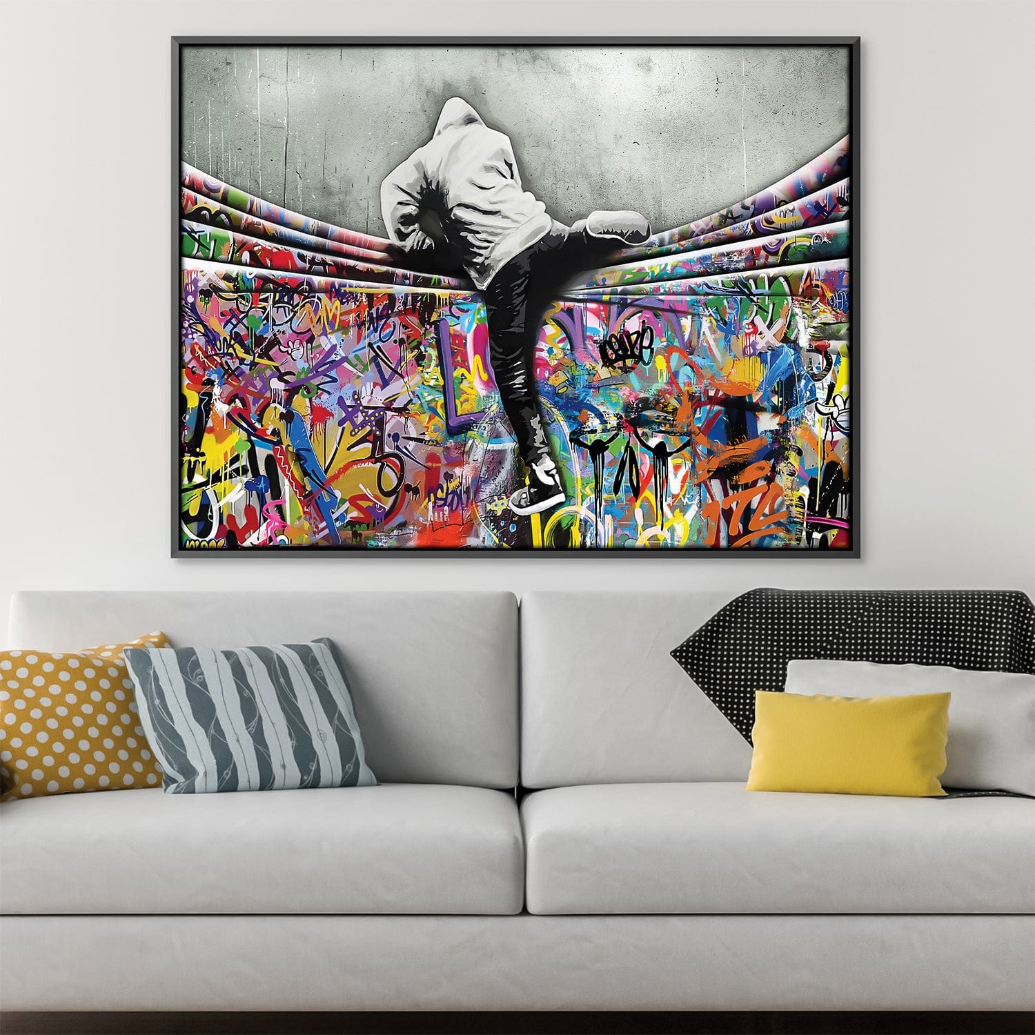 Over the Graffiti Curtain Canvas