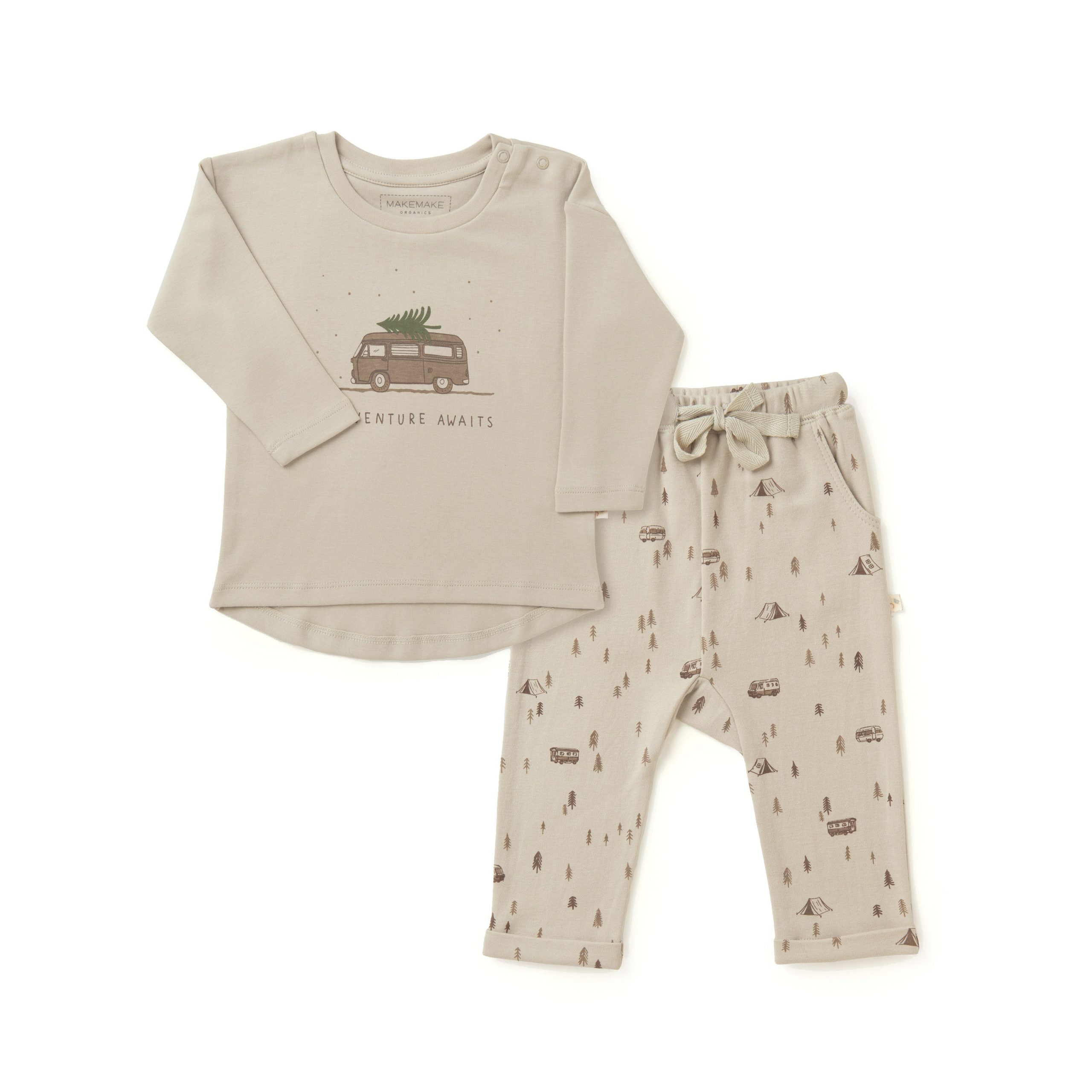 Organic Long Sleeve Tee & Pant Set – Adventure Awaits