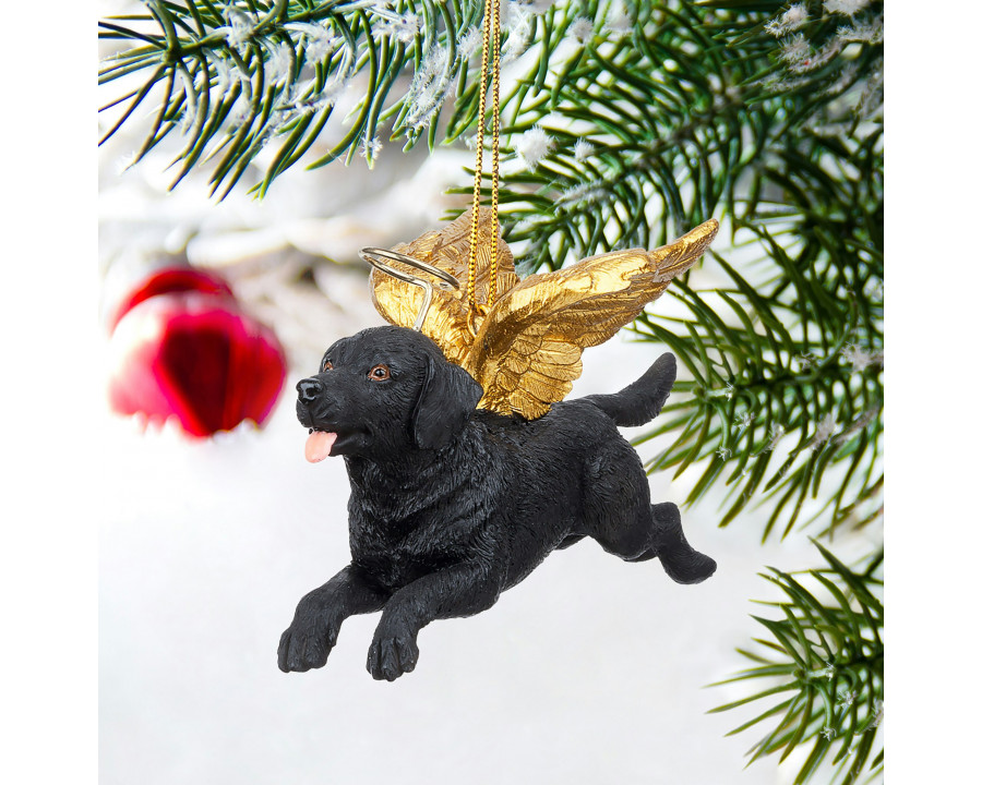 Toscano – Honor Your Pet Black Lab Holiday Dog Angel Ornament