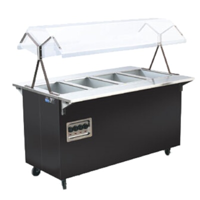 Vollrath 38710 – Portable 4 Well Electric Steam Table w/Black Finish & Solid Base