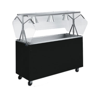 Vollrath 3871760 – Portable Cold Pan Non-Refrigerated Salad Buffet w/Black Wrap & Four 6 in. Deep Wells