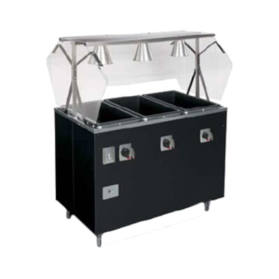 Vollrath T387102 – Portable Electric 4 Well Deluxe Hot Food Station w/Black Wrap & Thermostatic Controls