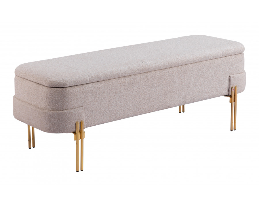 ZUO – Lebreton Storage Bench in Oatmeal Beige